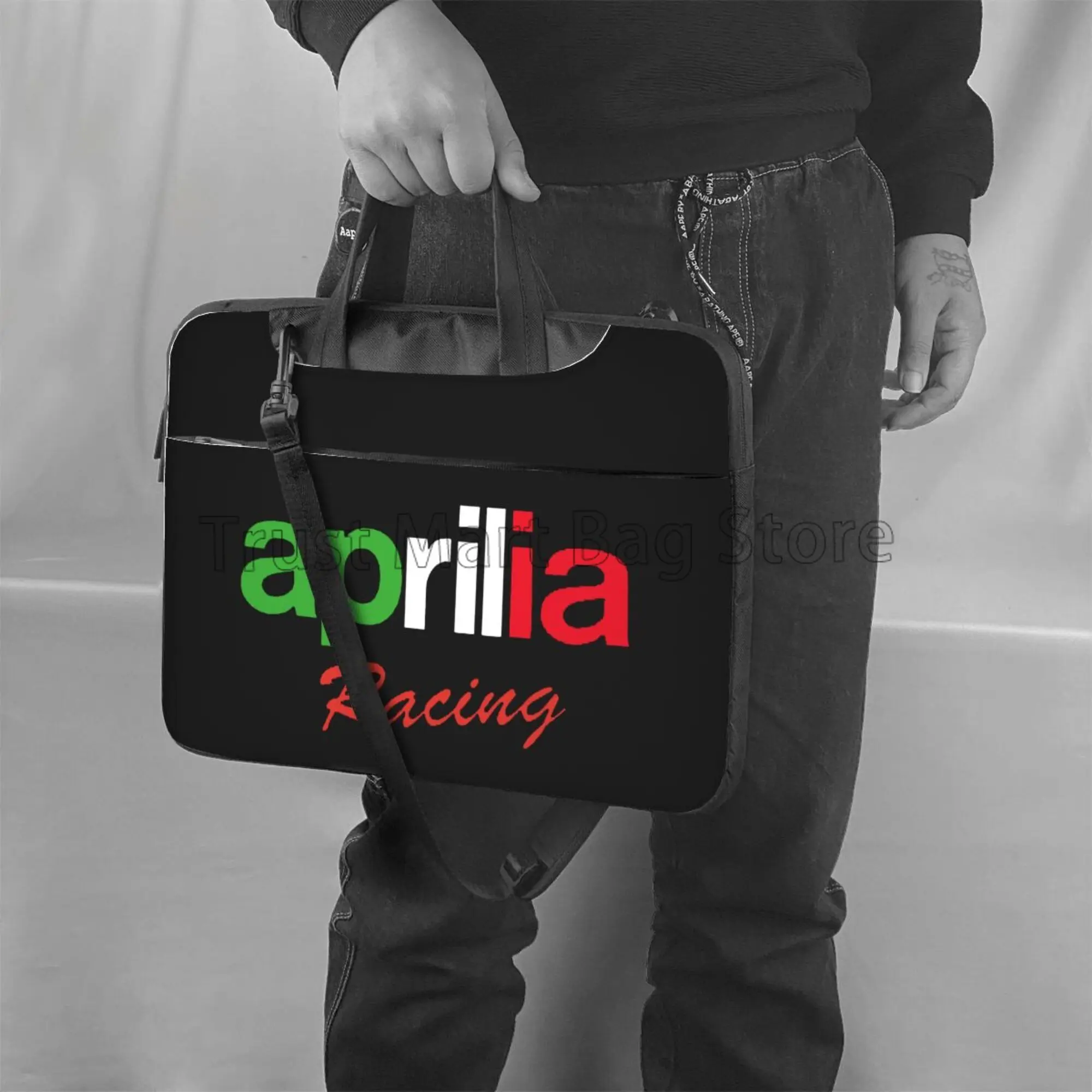 Aprilia Racing-Bolso de hombro con estampado para ordenador portátil, bolsa de cubierta Compatible con ordenador de 13/14/15 pulgadas, Netbook