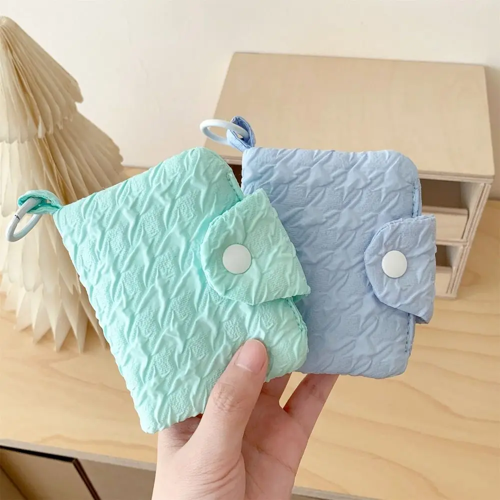 Canvas Candy Color Coin Purse Bubble Cloth Korean Style Mini Cash Wallet Zipper Purse Multifunctional Cloth Envelope Wallets