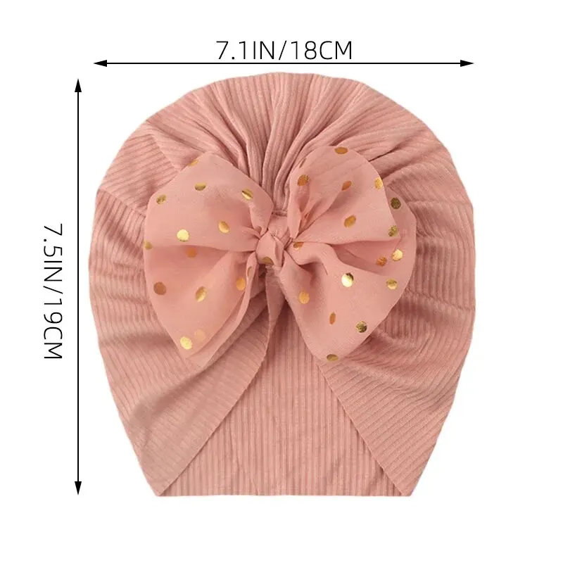 Lovely Shiny Bowknot Baby Hat Cute Solid Color Baby Girls Boys Hat Turban Soft Newborn Infant Cap Beanies Head Wraps