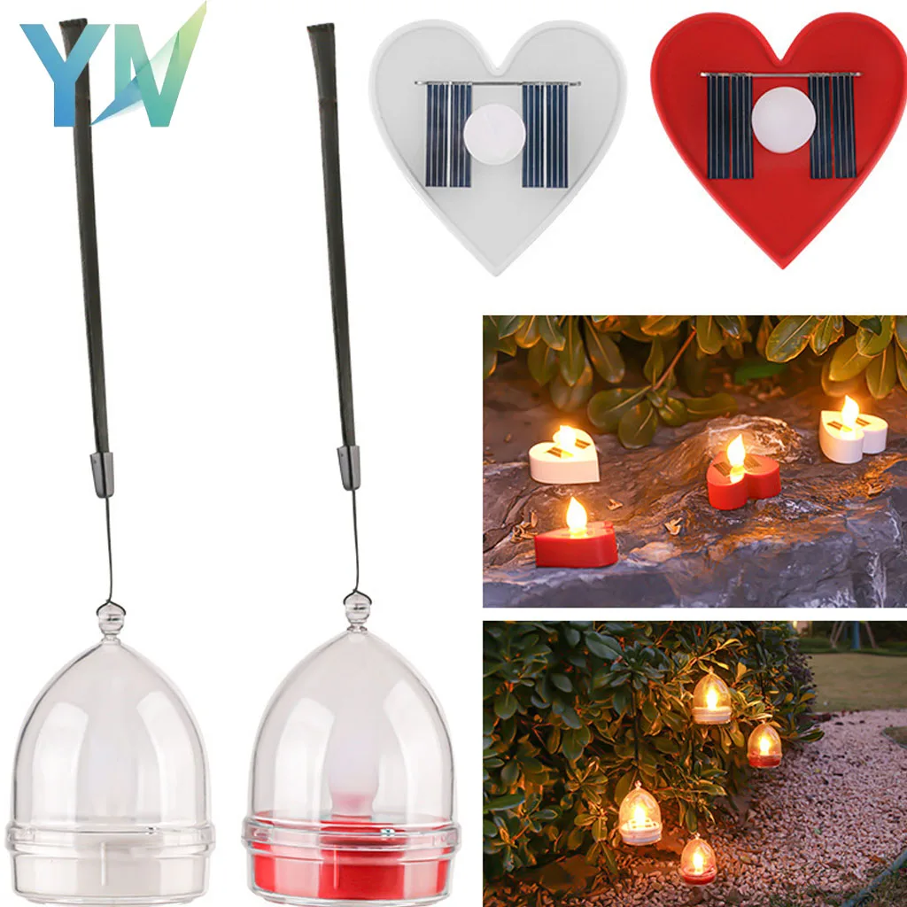 

Уличные свечи на солнечной энергии, водонепроницаемые садовые фонари для патио, двора, кемпинга, романтической атмосферы, беспламенный светодиодный светильник