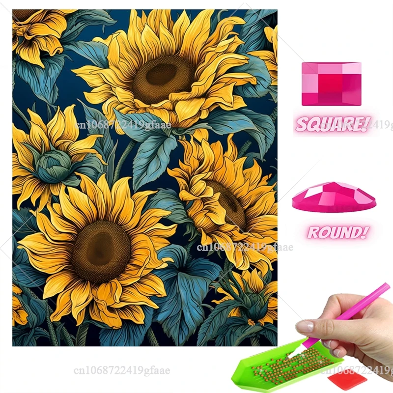 Sunflower 5D DIY Diamond Painting Kits Full Drill Flower Paint With Diamonds Picture Mosaic Cross Stitch Embroidery Art Crafts