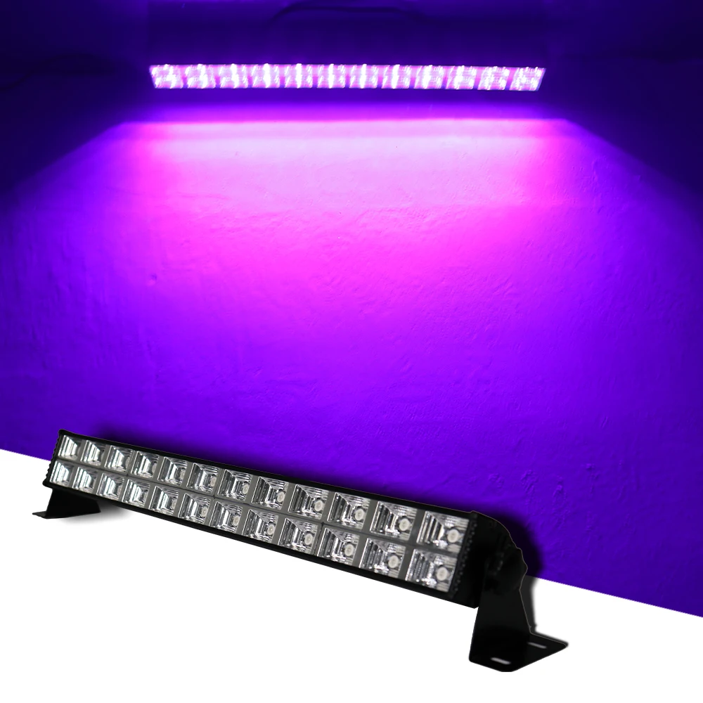 

Double Row UV Bar Light LED 24X3W Stage Light Effect 18 LEDs DJ Disco Lighting Purple Wall Washer For Party Club Christmas Lamp