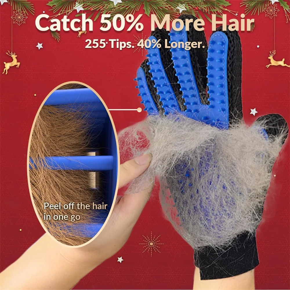 Luvas de Higiene para Animais de Estimação, para Gatos e Cães, Luva Macia para Escovação e Remoção de Pelos, Luva de Massagem para Banho