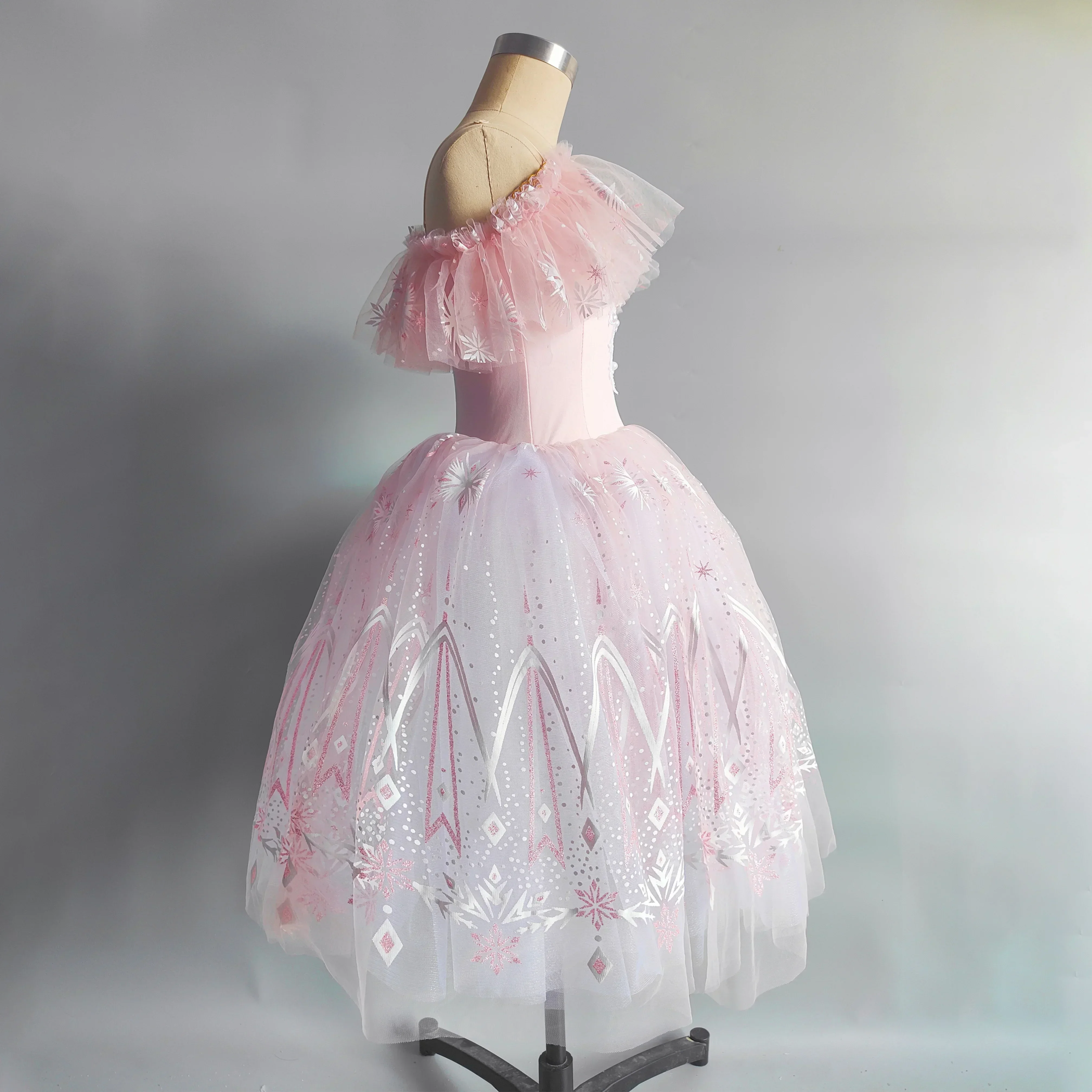 

Pink Blue Ballet Dress Performance Clothes Long Romantic Ballet Tutu Swan Lake Ballerine Children Girls Fairy Ballet Costume