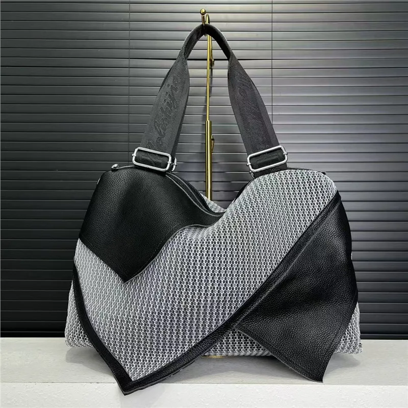 

Woman High Quality Mesh Leather Casual Tote Bag New Large Capacity Fashion Minimalist Large Shoulder Bag Designer Handbag