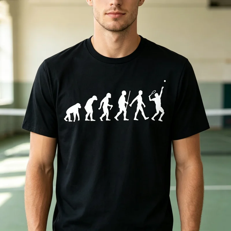 Women Fashion Evolution - Camiseta Gráfica Tennis Evolution Silhouette, Estampa