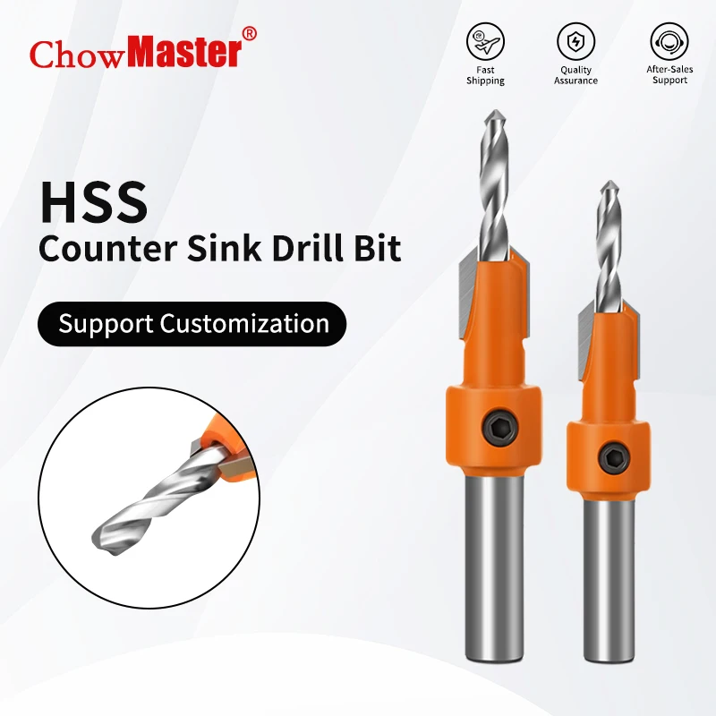 

CHOWMASTER HSS Woodworking Countersink Router Bit 8mm 10mm Screw Extractor Remon Demolition for Wood