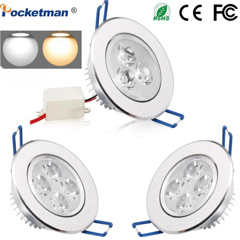 

10Pcs LED DownLight Dimmable 3/4/5 LED Spotlight Recessed Cabinet Wall Spot Ceiling Lamp Cold Warm White for Home Lighting