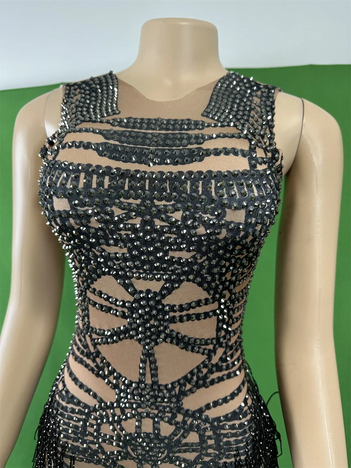 

Bodysuits Women Fringe Rhinestone Night Club Stage Dance Sleeveless Stretch DJ DS Gogo Latin Leotard 2026 Performance