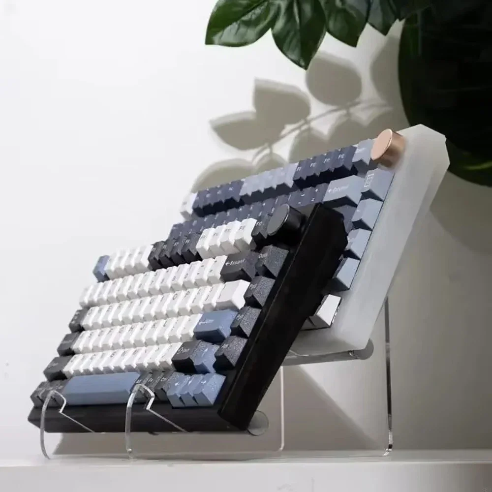 Plateau de rangement transparent en acrylique pour clavier, support d'exposition spécial transparent, support de bureau pour clavier de jeu
