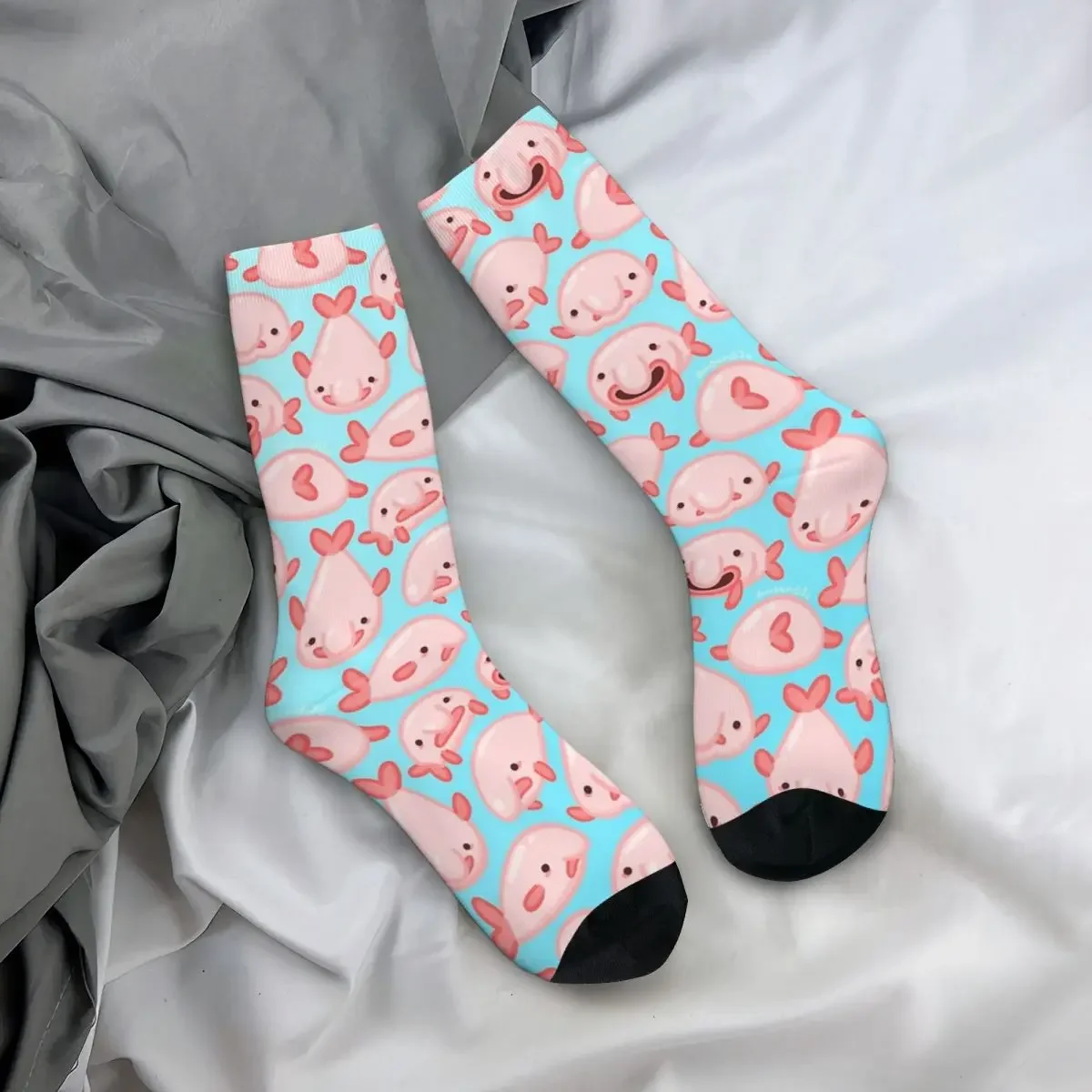 Blobfish Pattern Socks Harajuku Super Soft Stockings All Season Long Socks Accessories for Unisex Christmas Gifts