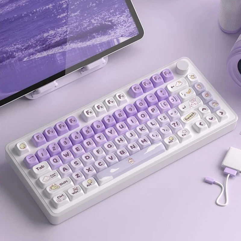 Dye Sublimation PBT 138 tasti Keycaps Purple Rabbit theme MOT Profile Keycap per Gateron Cherry MX switch tastiera meccanica