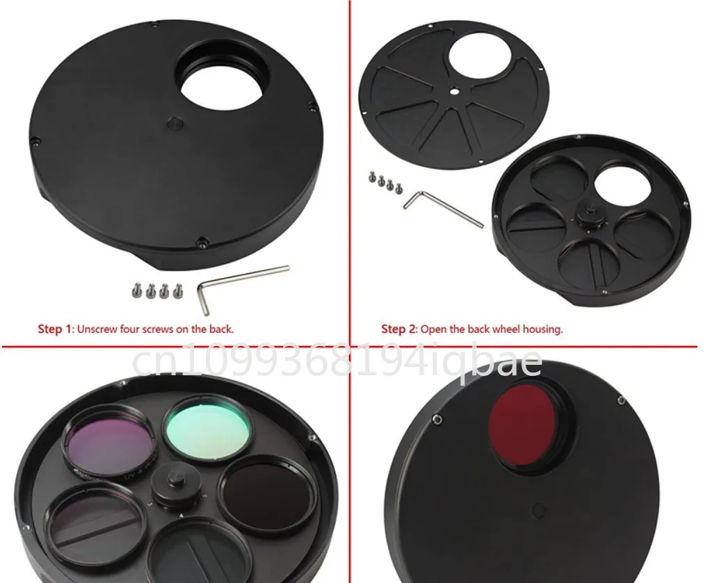 Filter wheel for astronomical telescopes, two-inch 2x5 holes