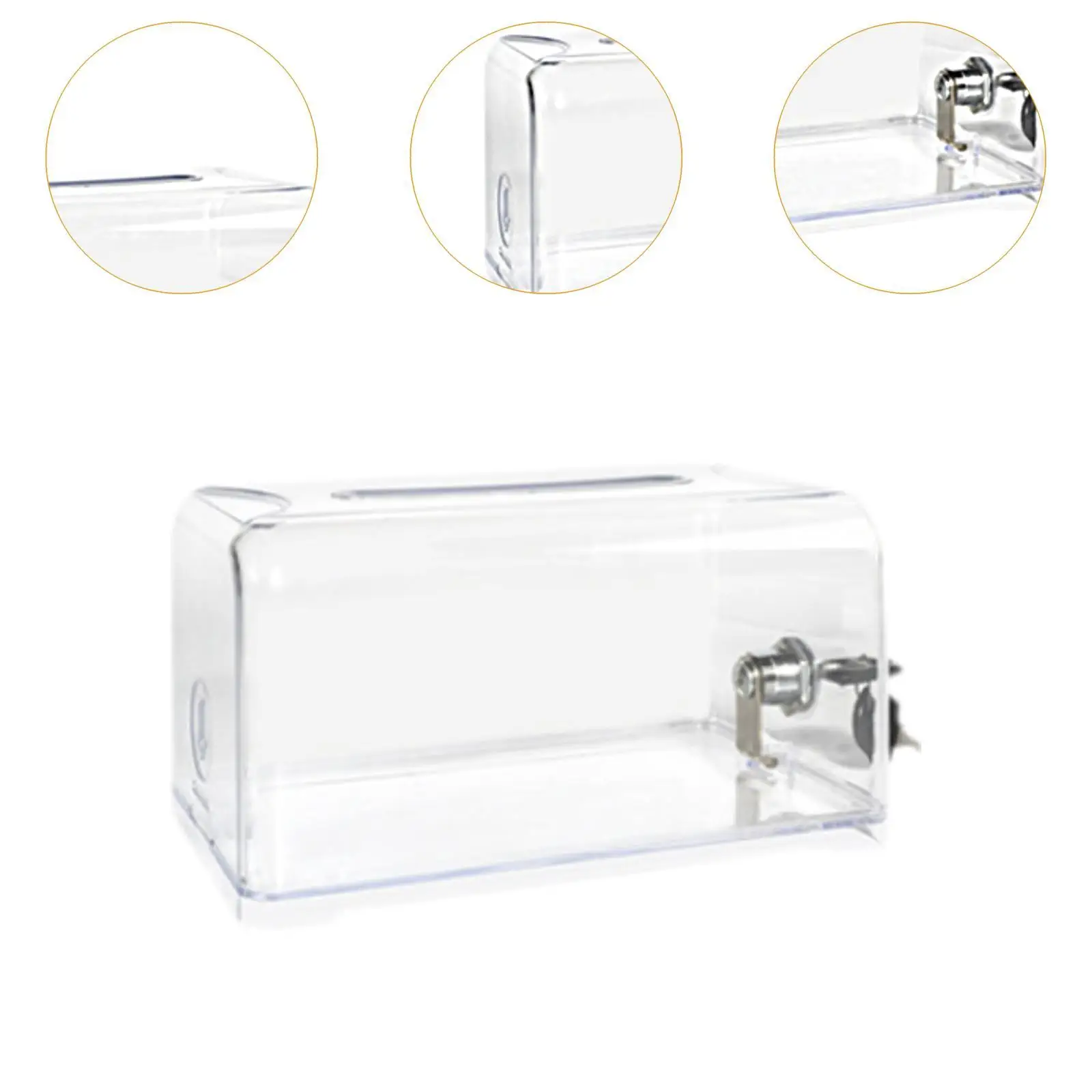Acrylic Tip Jar Raffling Box Clear Money Box Storage Container for Fundraising Charity