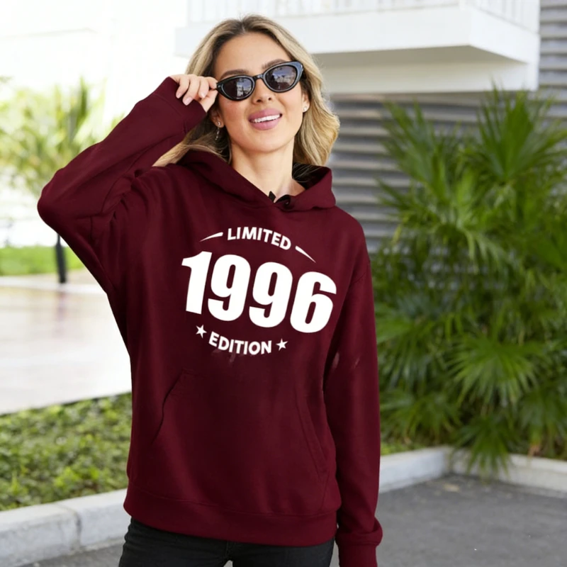 26번째 생일 매칭 후드티 선물 한정판 1996 가을 겨울 스웨트셔츠 긴팔 따뜻하게 유지 성인용 풀오버