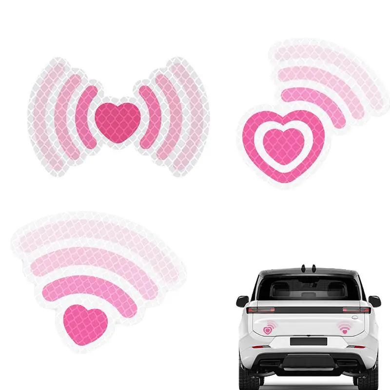 Reflective Helmet Stickers Love Signal Car Stickers And Decals Heart Accessory Decorations Cute Sticker Ornament Self-Adhesive