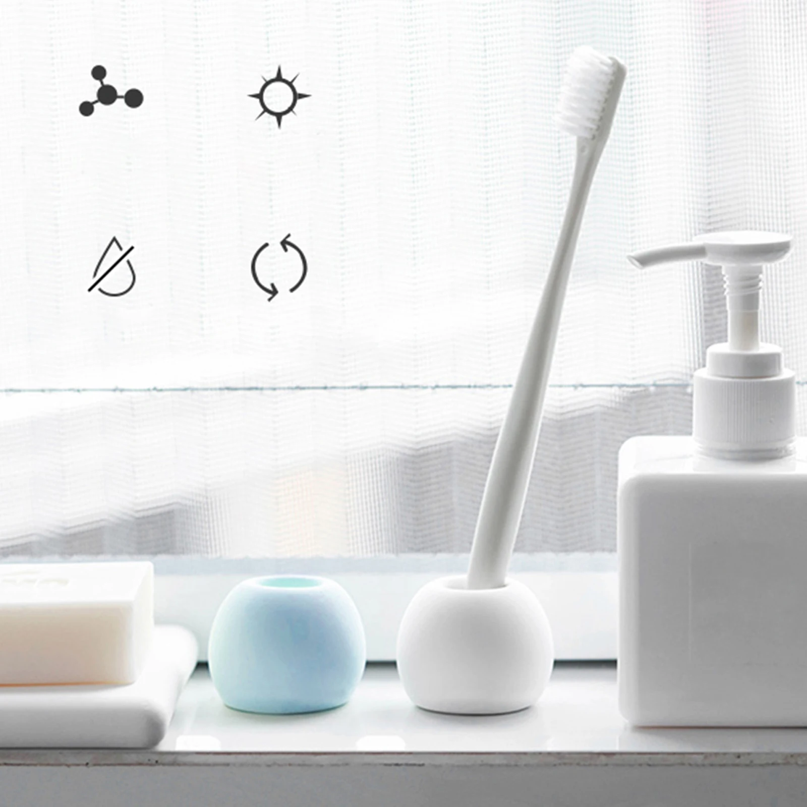 

3Pcs Toothbrush Holder Diatomite Fast Drying Water Absorption Stand Bathroom Organizer Electric Toothbrush Rack