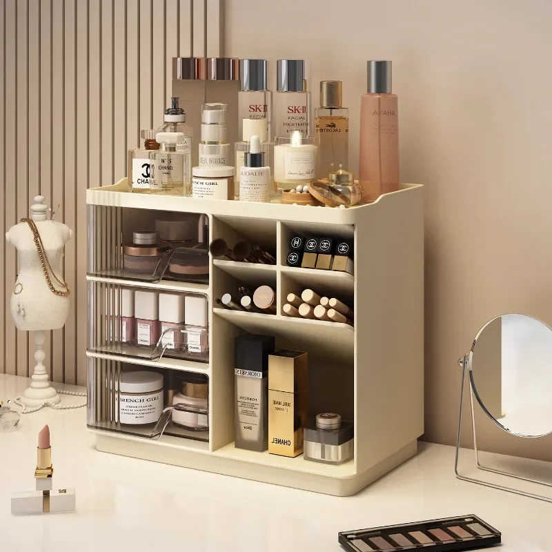Cosmetics Storage Rack Desktop Dresser Skin Care Product Shelf Acrylic Dustproof Large Capacity Beauty Finishing Rack