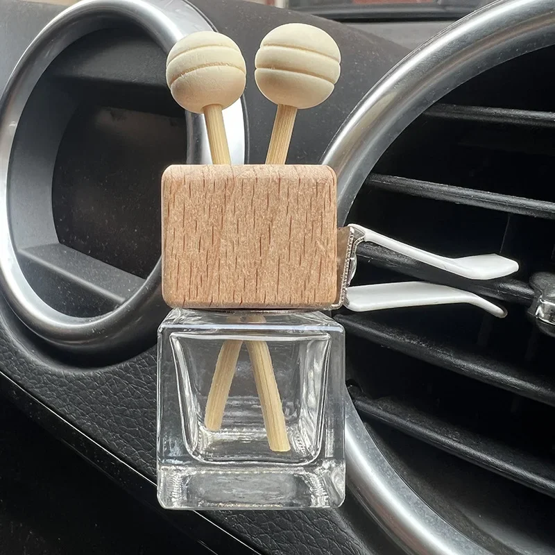 

Car Air Freshener Empty Bottle Car Fragrance Hanging Glass Bottle Automobile Air Vent Clip Aromatherapy Ornament Auto Accessory