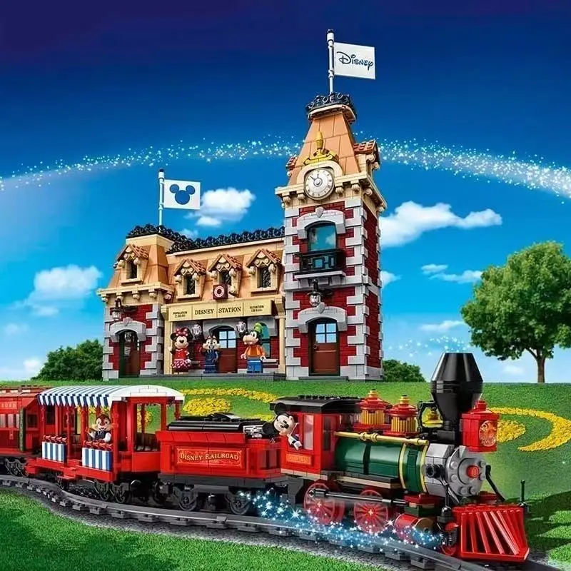 classic house Dream Train and Station Set castle Street View 71044 New Building Blocks Bricks for Kids Christmas Gifts