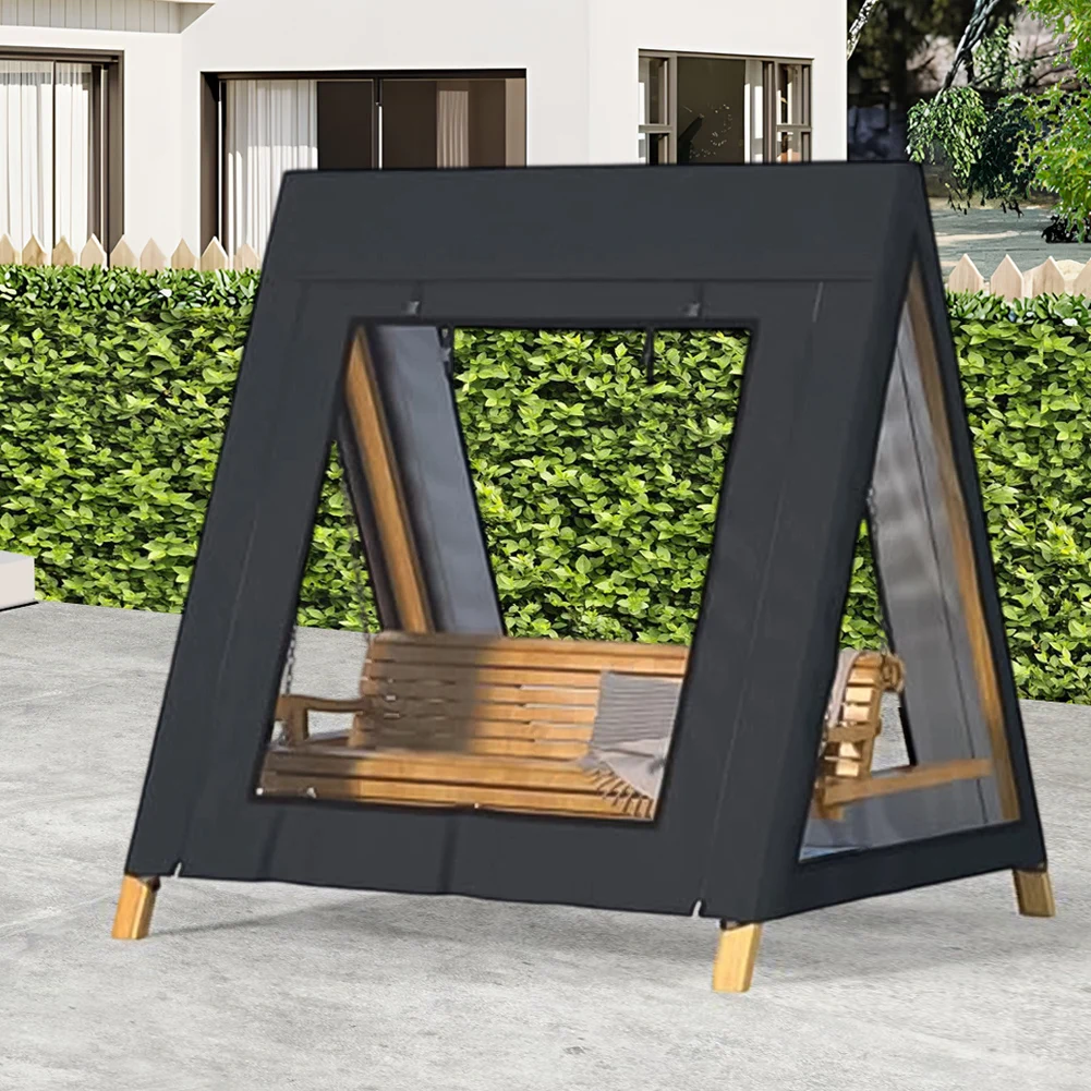 Housse de balançoire extérieure pour balançoire de patio AFrame 72 x 55 x 67 pouces, tissu Oxford imperméable avec fenêtres enroulables pour la ventilation