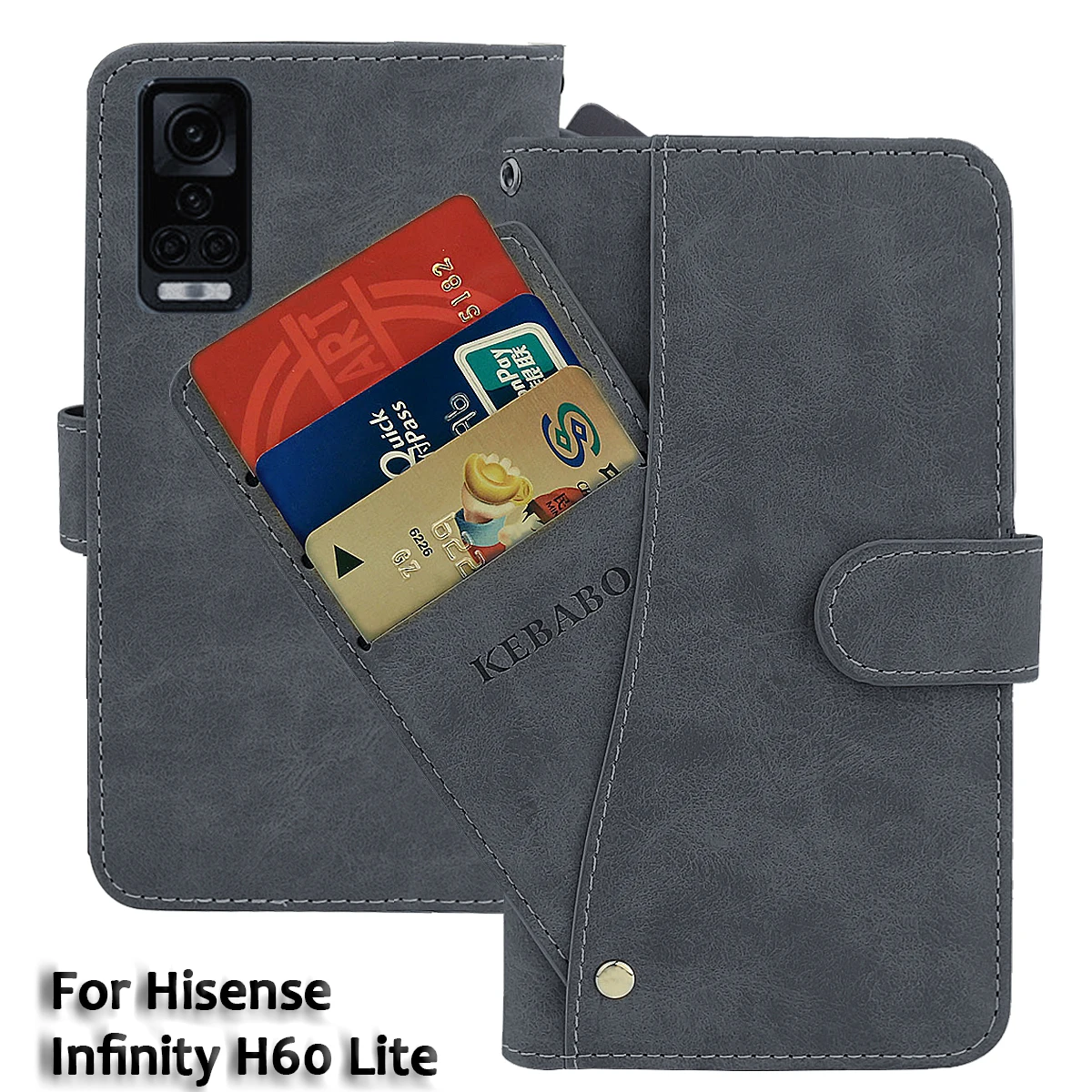 

Vintage Leather Wallet Hisense Infinity H60 Lite Case 6.95" Flip Luxury Card Slots Cover Magnet Phone Protective Cases Bags