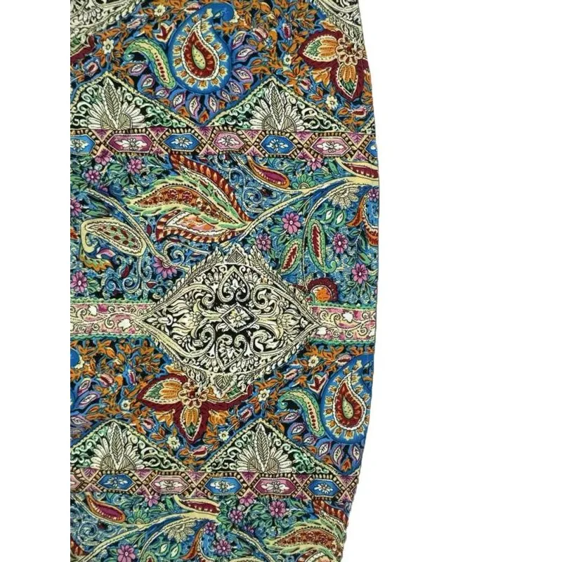 Camiseta de talla grande 1XL-5XL para mujer, blusas informales de manga larga con cuello en V y estampado bohemio de otoño