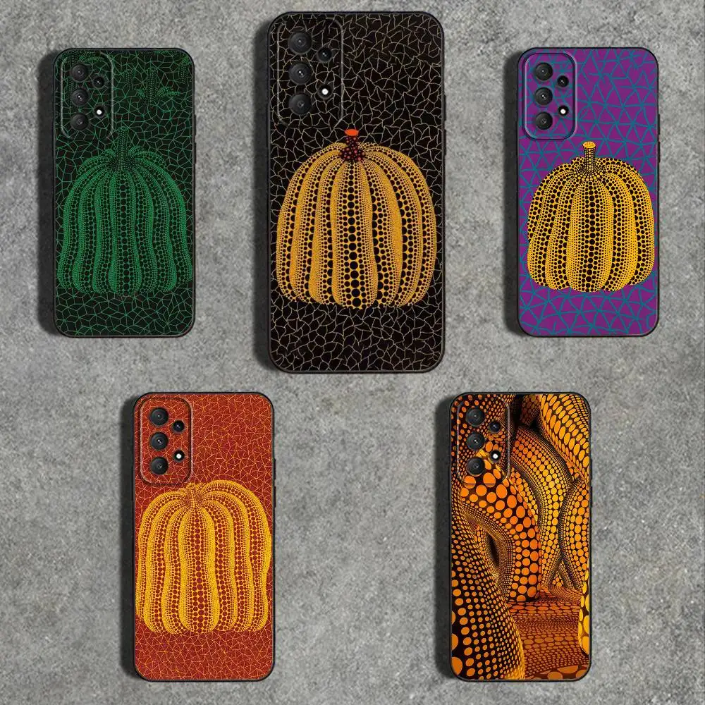 

Pumpkin Y-Yayoi K-Kusama Phone Case For Samsung Galaxy A73,31,32,72,41,53,52,71,22,5G,Note,J7,8,9 Soft Black Cover