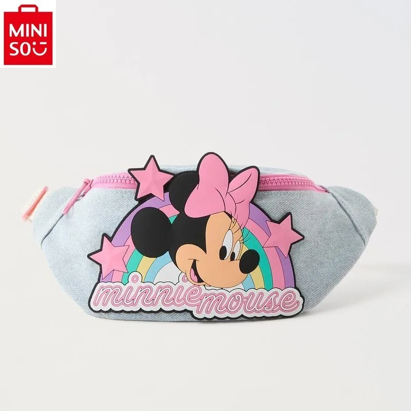 

MINISO Disney Fashion Cowboy Plastic Headpiece Rainbow Women's Chest Bag Cartoon Mickey Minnie Cross Waist Bag