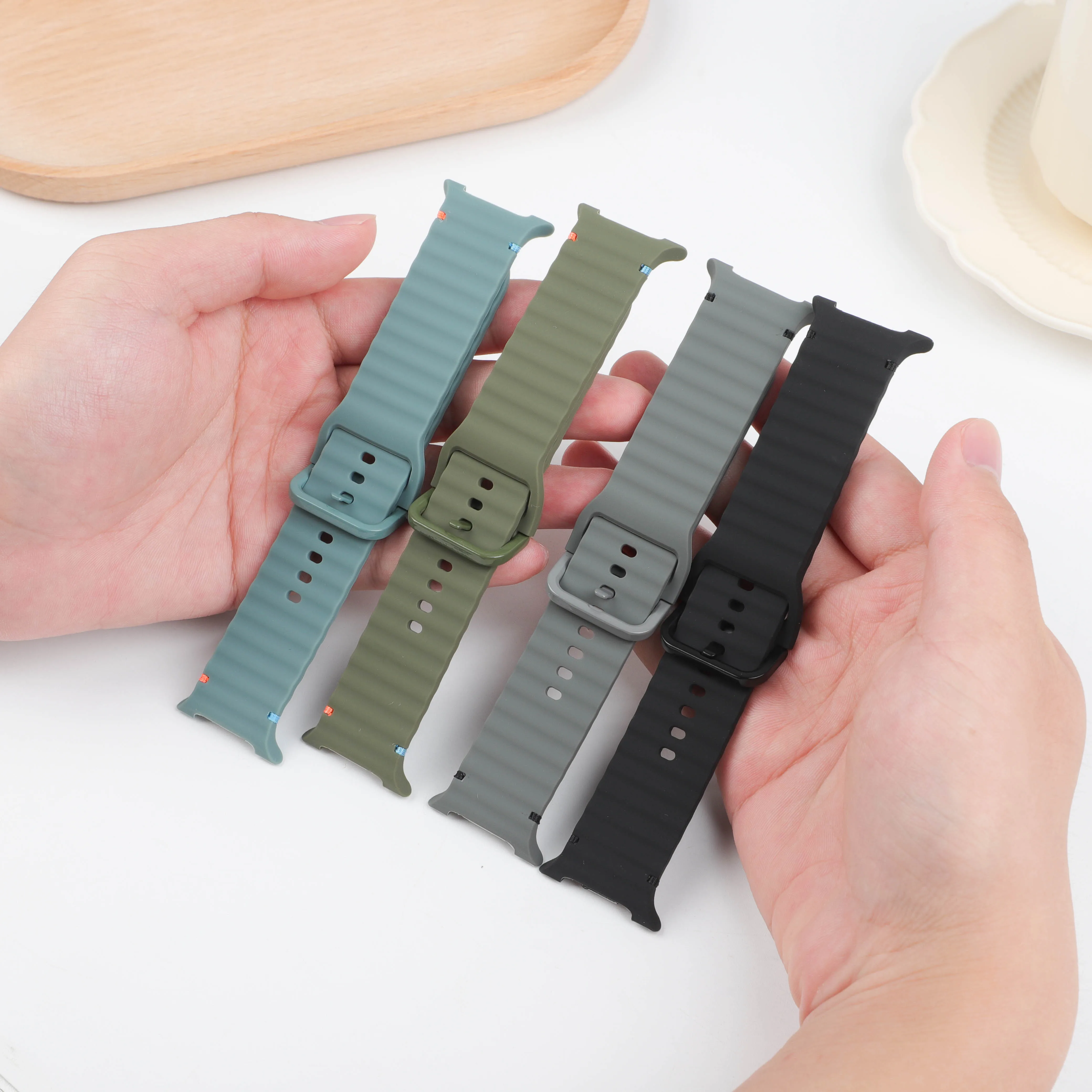 Original Silicone Band For Samsung Galaxy Watch 8 40mm 44mm Correa pulseira Bracelet Galaxy Watch 8 Classic 46mm Sport Strap image 5