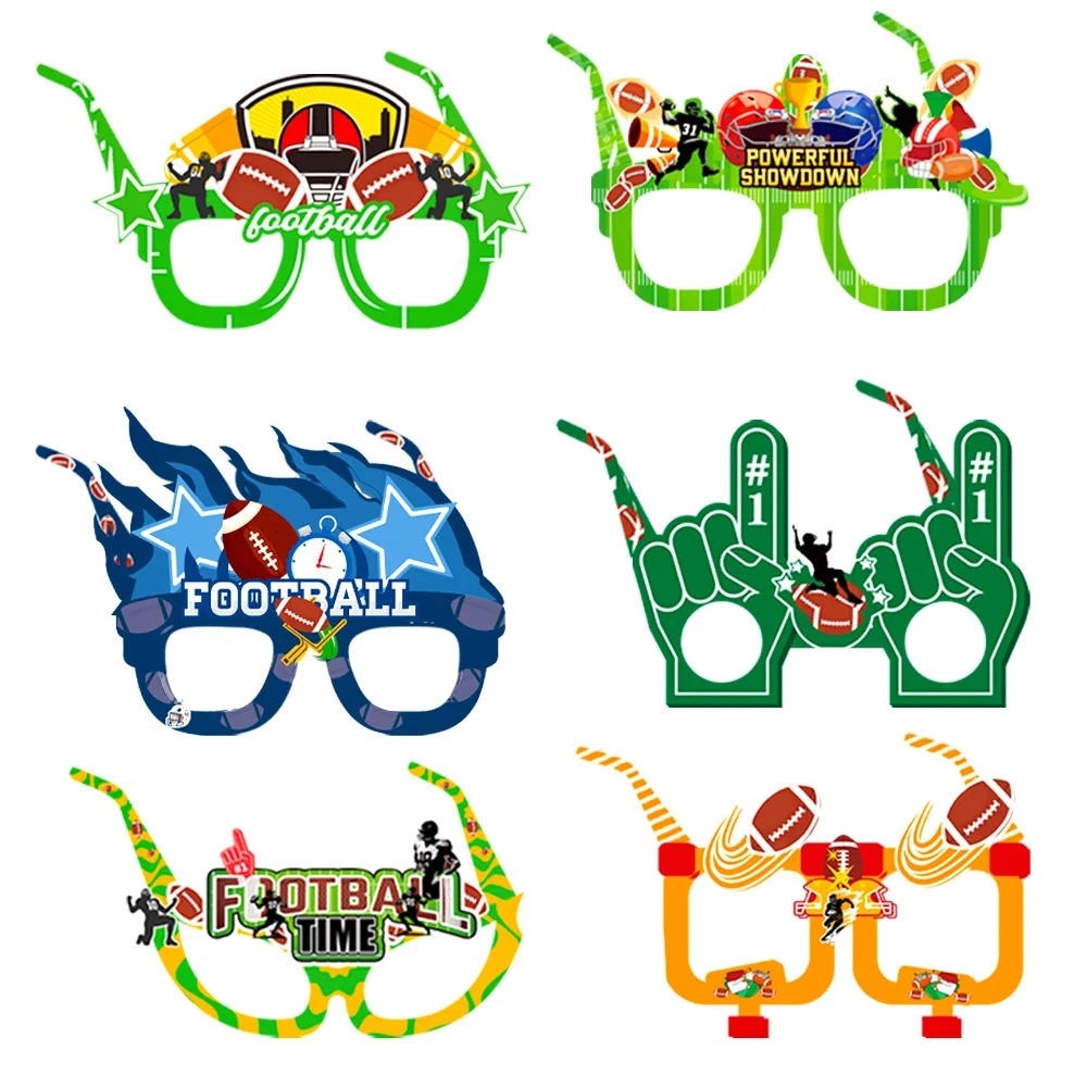 

6/12Pcs Super Bowl Paper Glasses Boys Game Victory Scene Football Decoration Happy Football Party Celebrate DIY Supplies