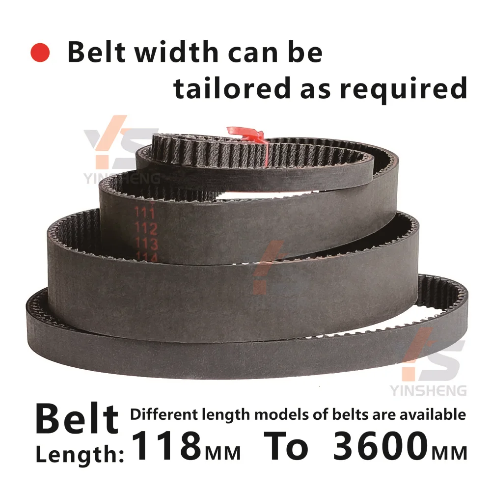 118-3600 مم، حزام توقيت مطاطي 2 متر، موديل من 118/120/126/130/136/142/158/166/176/178/182/194/208-2M إلى 3600-2M، حزام مسنن 2M