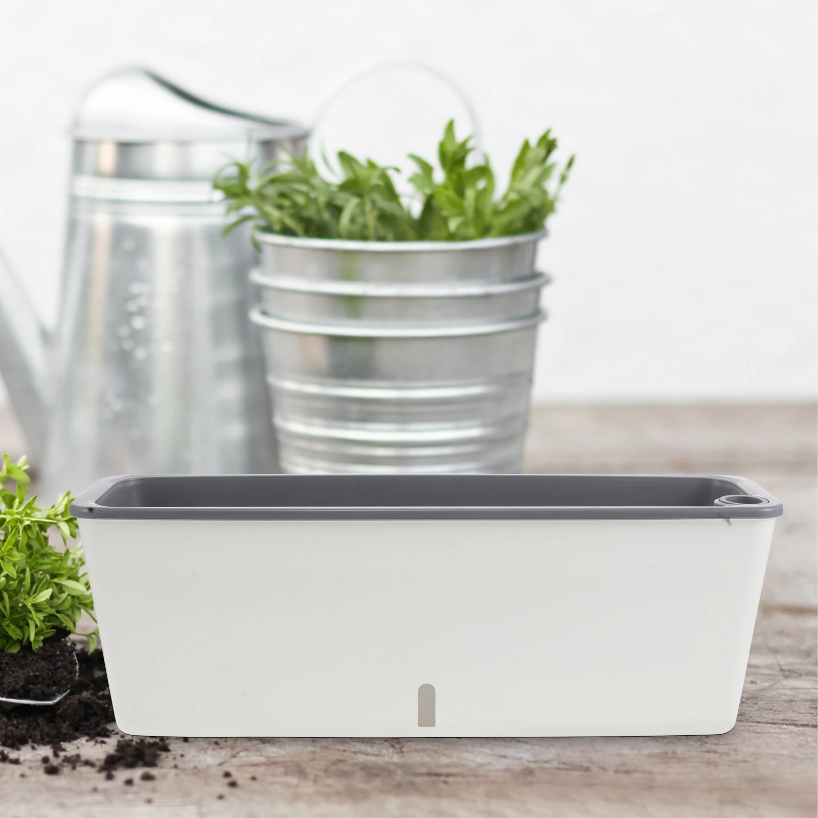 

Vegetable Planting Plastic Rectangle Long Planter Box Decorative Flower Pots Window Box Planter Rectangular Plant for Vegetables