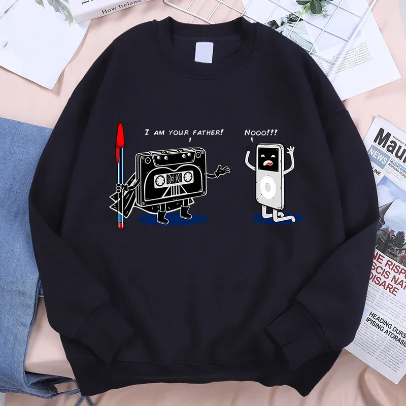 

Fun Cassette Tape I Am Your Father Clothing Men Women Sweatshirts Fashion Fleece Clothing Casual Oversize Hoody Loose Streetwear