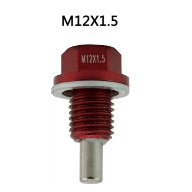 M12 X 1.5 Thread Aluminum Alloy Magnetic Engine Oil Pan Drain Bolt Screw Reduce Engine Wear Universal Car Auto Replacement Parts