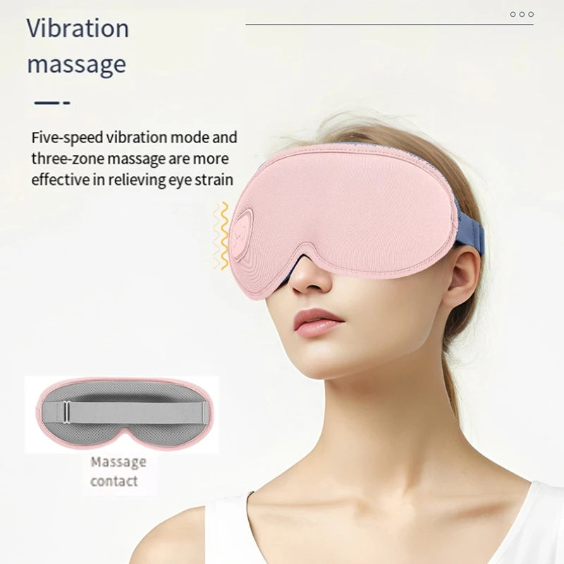 3D Eye Protection Steam Eye Mask Electric Heating Hot Intelligent Heating Sleep Shading USB Connection Vibration Massage