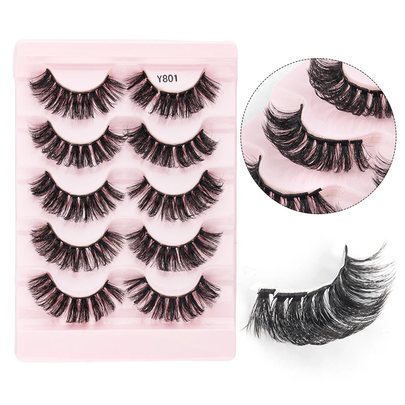 YDSO 3/5 Pairs Natural Long Thick 3D Mink Lashes Fluffy Soft False Eyelashes Make Up Dramatic Faux Cils Eyelash Extension Makeup