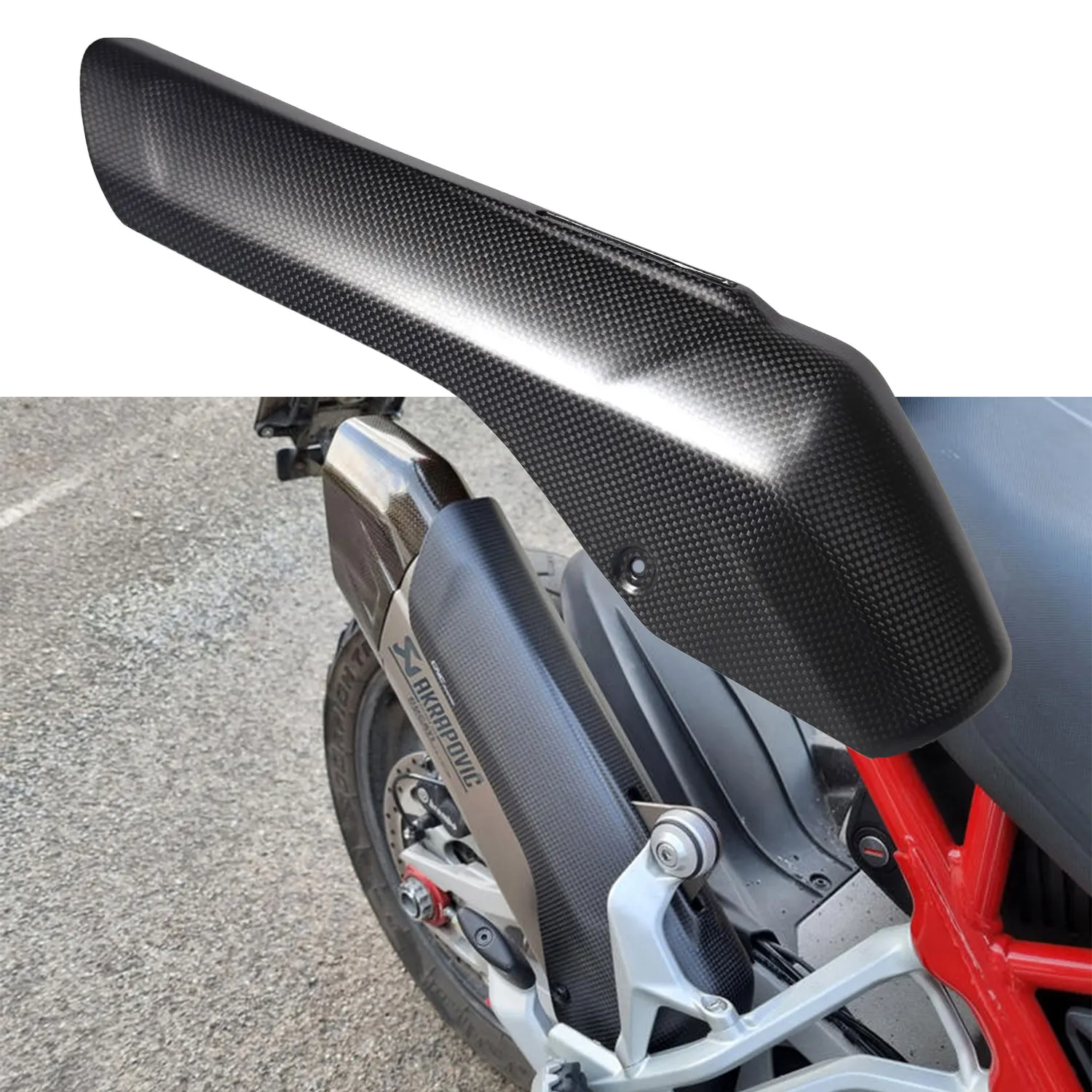 Gokom Carbon Fiber Akrapovic exhaust Guard Cover For Ducati Multistrada V4 V4/Pikes Peak/Rally/S 2021 to now