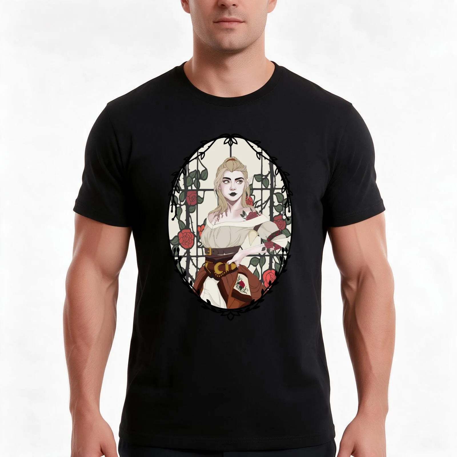 Rose Bard T-Shirt Summer Casual Cotton Tee Oversized Streetwear Tops Vintage Graphic Print Loose Fit Short Sleeve