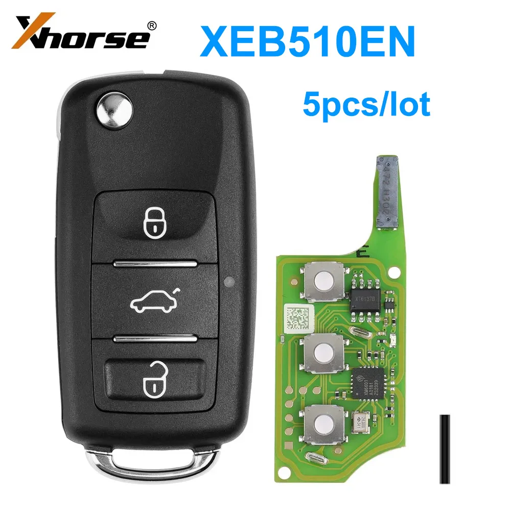 

5pcs/lot Xhorse XEB510EN B5 Type VVDI Super Remote Universal Smart Key within XT27B VVDI Super Chip For VW