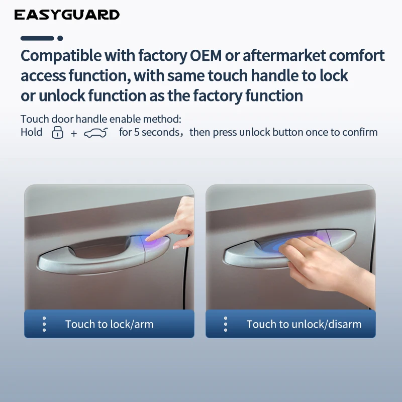 EASYGUARD Smart Key keyless entry fit for benz cars with factory OEM push start button & comfort access entry