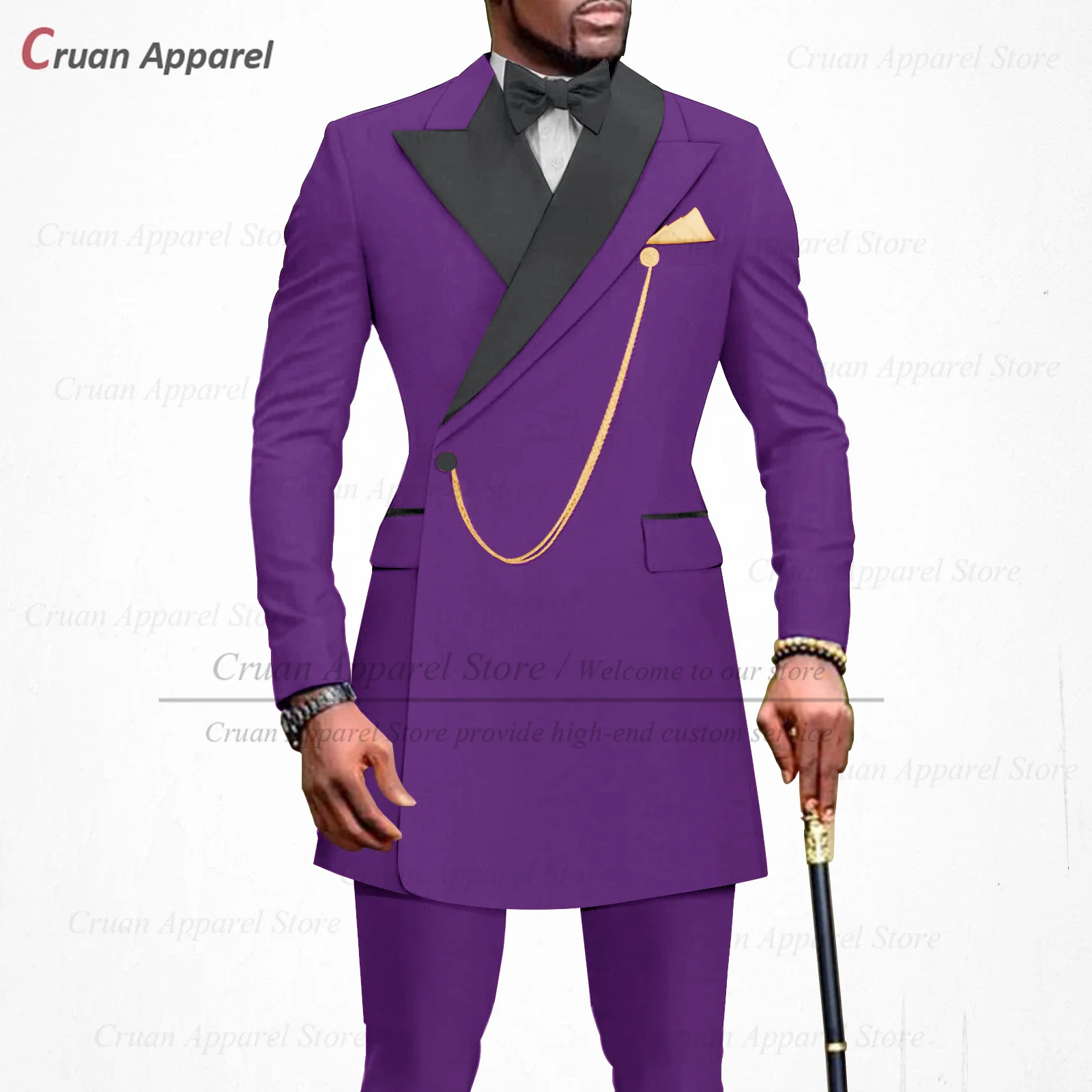 

Purple Suits Men Slim Fit Fashion Designs Blazer Pants 2 Pieces Business Wedding Groom Groomsmen Tuxedo Latest Formal Jacket Set