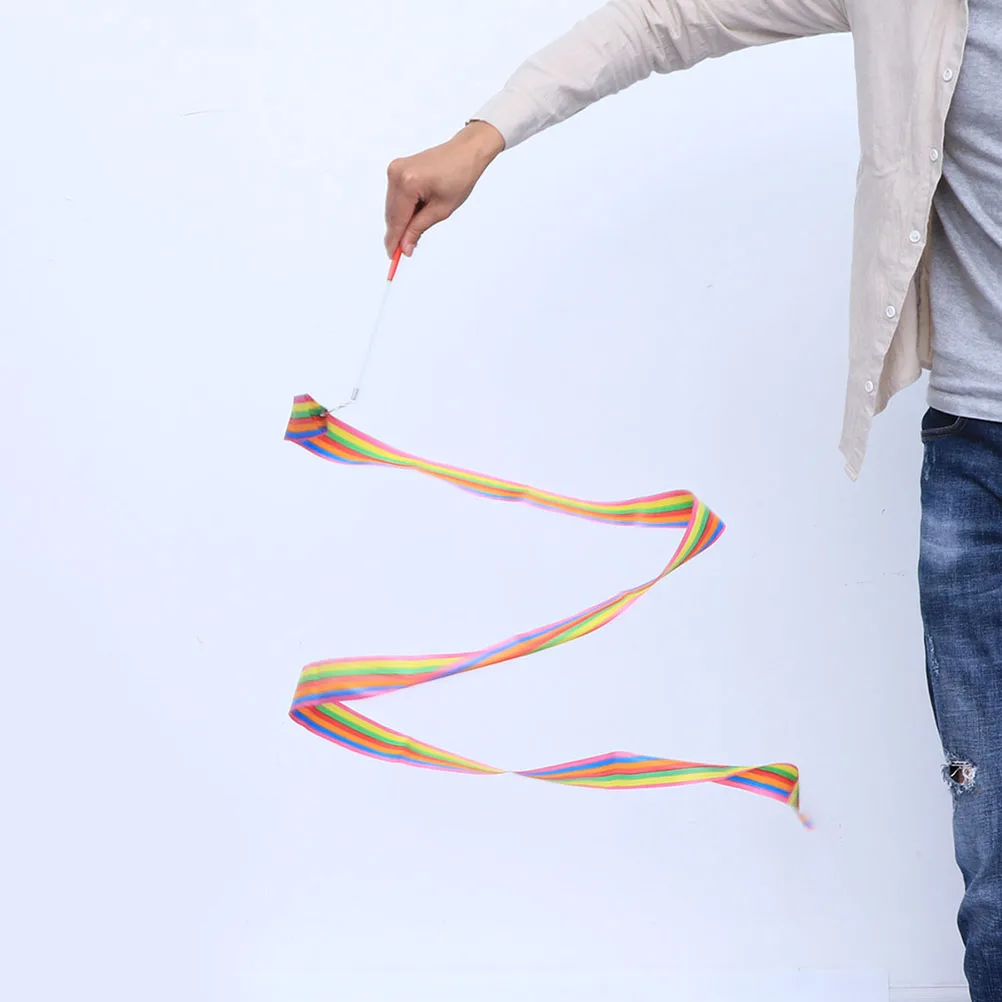 

4Pcs 2M Rhythmic Gymnastics Ribbon Vibrant Dancing Silk Ribbon for Chinese Oriental Dance Exercise Training Performance