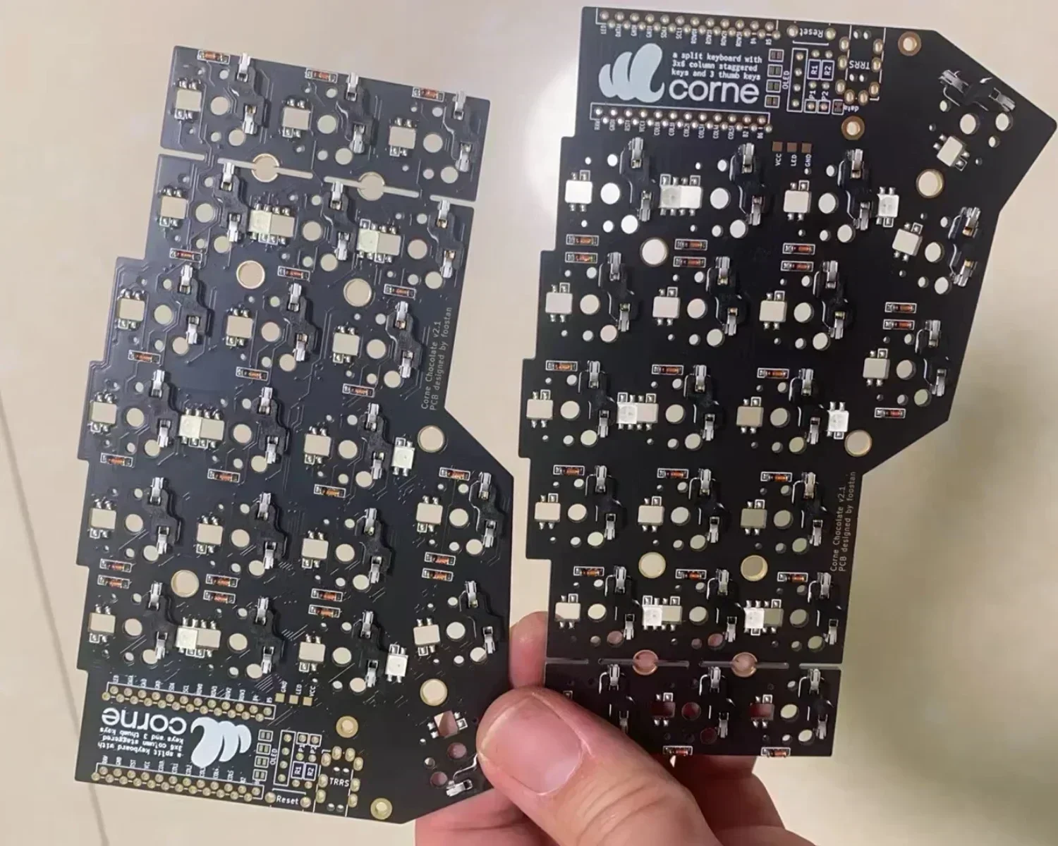 ECHOME Corne v3 Choc Keyboard mekanis, Keyboard Split profil rendah paket bahan Keyboard PCB kustom klakson RGB