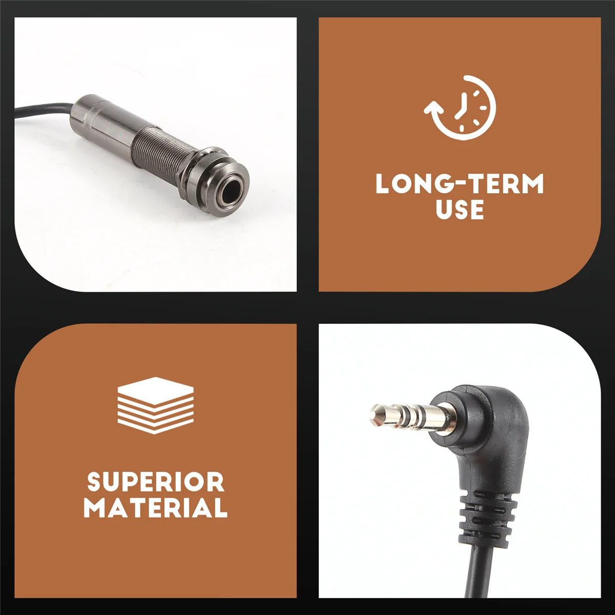 

ABAZJ Guitar Pickup Cable Piezo Cable End Pin Jack Guitar Adapter Stereo Instrument Cable