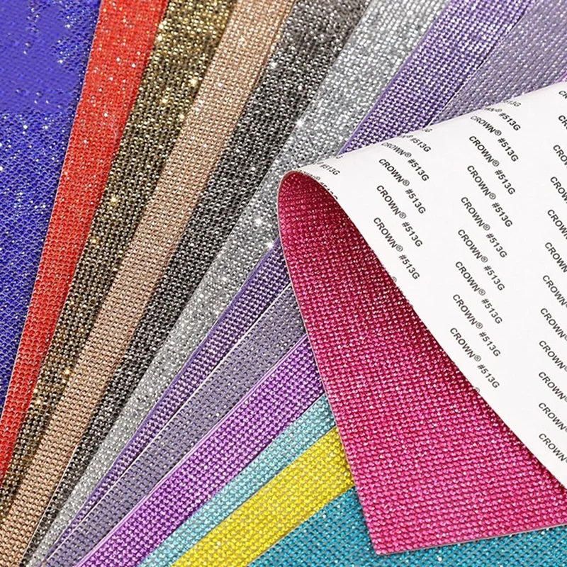 Self Adhesive Rhinestone Sticker Tape DIY Decoration Diamond Sticker For Arts Crafts DIY Car Phone Clothes Decoration 12x20cm
