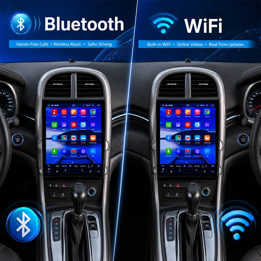 12.1 Inch Car Stereo Android 15 Navigation Head Unit with Carplay Android Auto 4+64G 8 Core 5G for Chevrolet Malibu 2009-2015