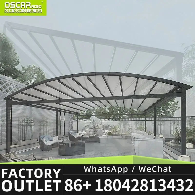 Motorized Adjustable Aluminum Pergola Roof with Waterproof Louver Shade and LED Lights for Outdoor Garden Restaurant Retractable
