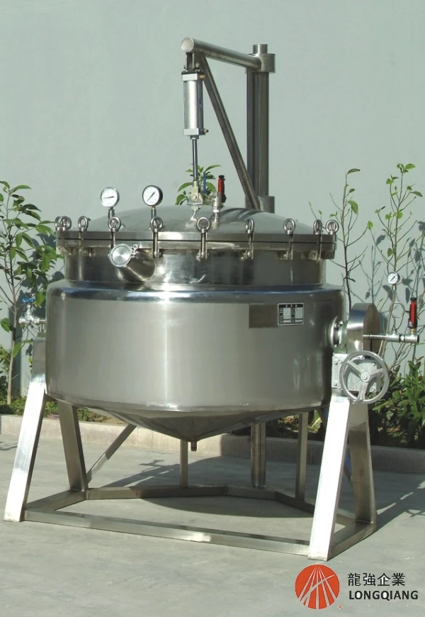 ジャケット付きスチーム電気食品グレードのステンレス鋼傾斜加熱混合工業用調理器調理ケトルダブルジャケットポット