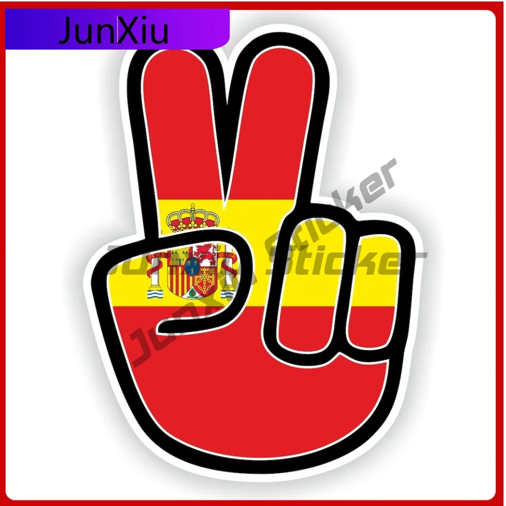 

Spain Hand Sticker Trendy Boat Weatherproof Decoration Hippy Victory Peace Waterproof Car Fade Resistant Boat Laptop Helmet